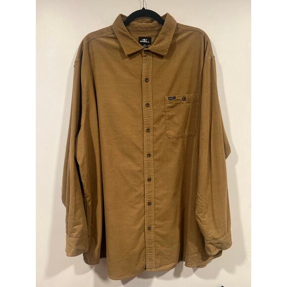 Mens O’Neill Casual Button-up Shirt Tan Khaki Preppy Fall Winter Fashion - Picture 3 of 7